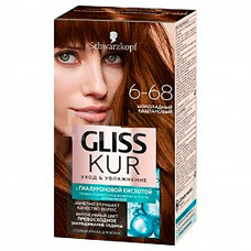 Стойкая краска для волос GLISS KUR Уход & Увлажнение 6-68 Шоколадный каштановый