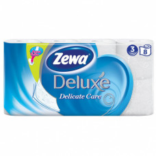 Туалетная бумага Zewa Delux 3-х слойная белая без аромата 8шт