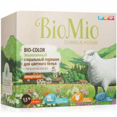 Стиральный порошок BIO-MIO для цветного белья без запаха экологичный 1500мл