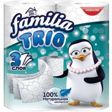 Туалетная бумага Familia TRIO Белая 3сл 4шт