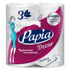 Полотенца бумажные Papia Декор 3сл 2шт